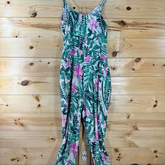 Old Navy Women's Size Medium Floral Cami Jumpsuit Multicolor Summer Casual - Picture 7 of 13